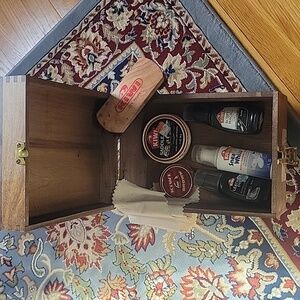 Vintage Handcrafted Kiwi Shoe Valet Wooden Box